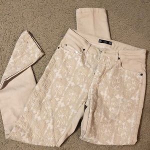 Tru Luxe Lace detail high waist ankle pants